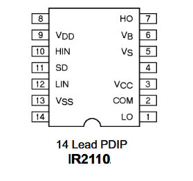 IR2110 Pinout