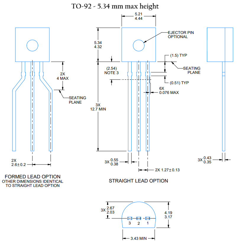 LM336-2.5 Mechanical Dimensions