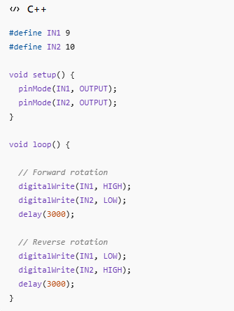 Basic Motor Rotation Code